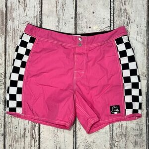 Quicksilver Summer Board Shorts Pink Bathing Suit Swim Trunks Men's